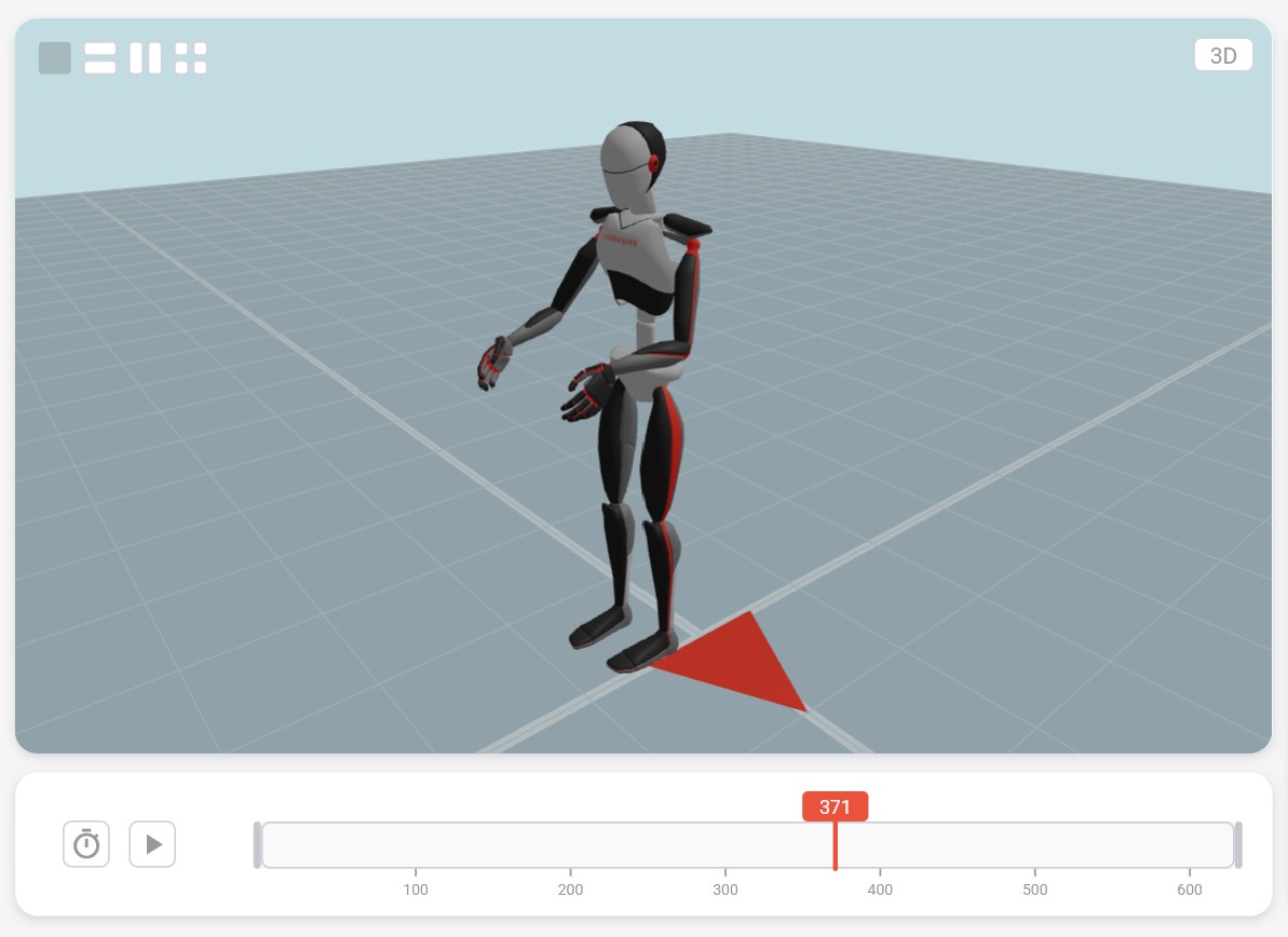 3D viewport in default state showing avatar on checkerboard floor