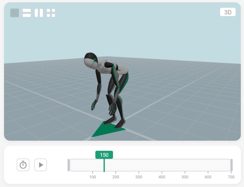 3D viewport in default state showing avatar on checkerboard floor