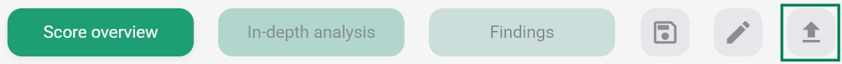 The Export button highlighted in the report tab bar